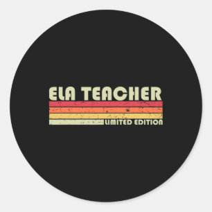 Adesivo Redondo Ela Teacher Engraçado Cargo Profissão De Aniversár