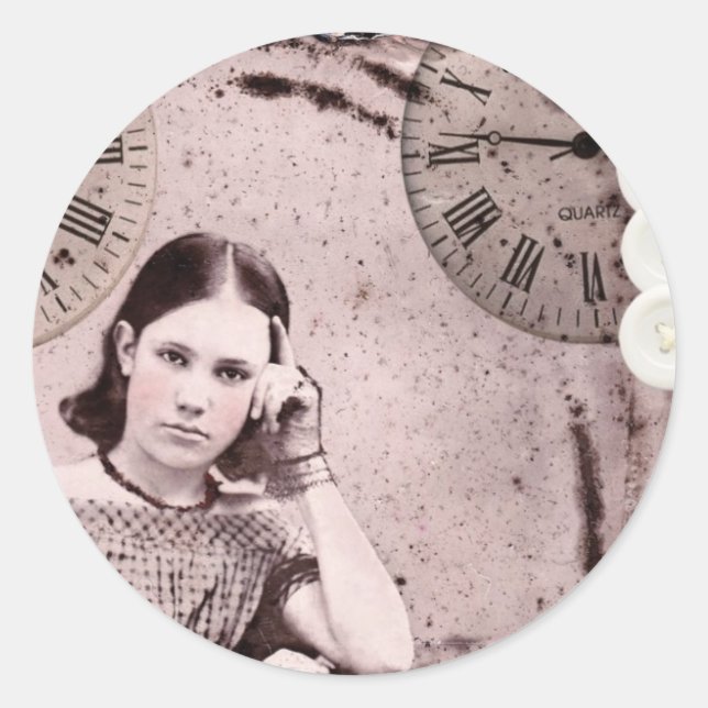 Adesivo Redondo Ela Tem O Tempo Todo (Frente)