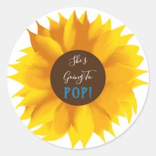 Adesivo Redondo Ela vai para Pop Sunflower Stickers