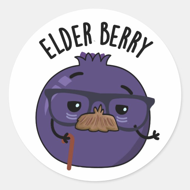 Adesivo Redondo Elder berry Funny Berry Pun (Frente)