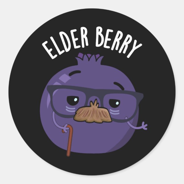 Adesivo Redondo Elder berry Funny Berry Pun (Frente)