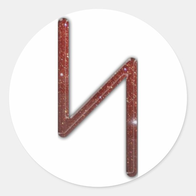 Adesivo Redondo Elder Futhark Rune Sol (Frente)