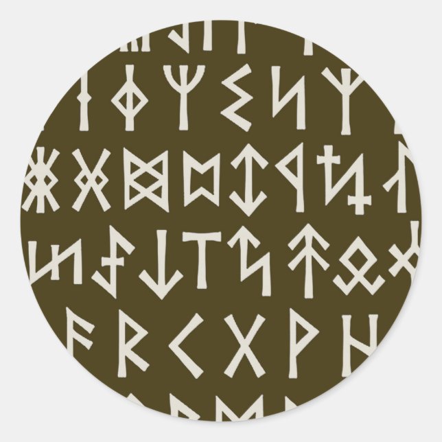 Adesivo Redondo Elder Futhark Runes (Frente)