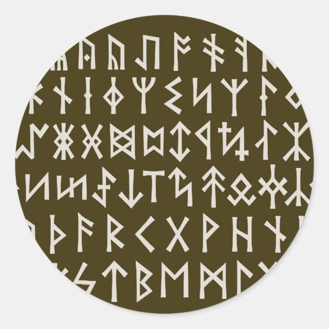 Adesivo Redondo Elder Futhark Runes (Frente)