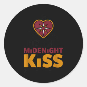 Adesivo Redondo Ele é Meu Beijo da Meia-Noite Feliz Ano Novo Casal