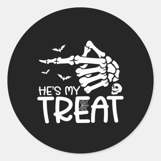 Adesivo Redondo Ele é o meu tratado. Ela é o meu esqueleto de Hall (Frente)