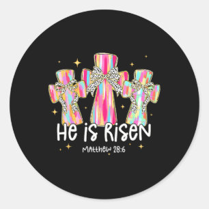 Adesivo Redondo Ele É Risen Jesus Felz pascoa Cristã Criança