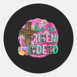 Adesivo Redondo Ele É Risen Jesus Felz pascoa Cristã Criança
