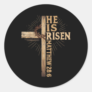 Adesivo Redondo Ele É Risen Páscoa Cristã Jesus Vinta Religiosa