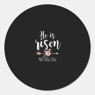 Adesivo Redondo Ele É Risen Páscoa De Seta Floral Mulheres Cristãs