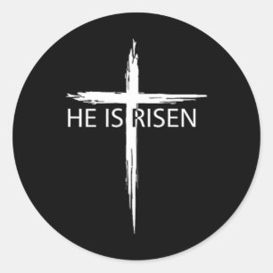 Adesivo Redondo Ele É Risen Pocket Páscoa Cristã Jesus Religiou
