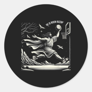 Adesivo Redondo Ele É Risen Rizzin Páscoa Jesus Christian Faith B