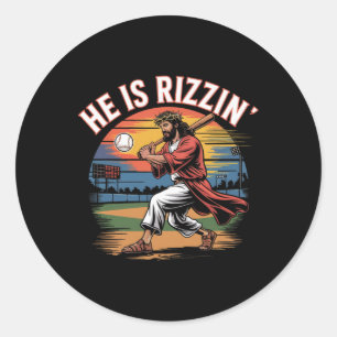 Adesivo Redondo Ele É Rizzen Páscoa Jesus Salva Camisa Ch Religios