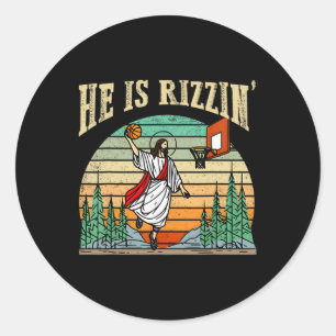 Adesivo Redondo Ele é Rizzin Bysketbyll Dia da Páscoa