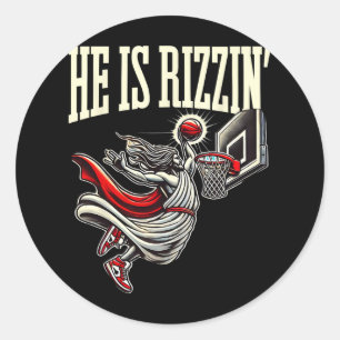 Adesivo Redondo Ele É Rizzin Engraçado Jesus Bysketll Meme