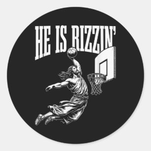 Adesivo Redondo Ele É Rizzin Engraçado Jesus, Memória De Basquete