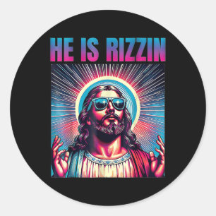 Adesivo Redondo Ele é Rizzin Felz pascoa Day