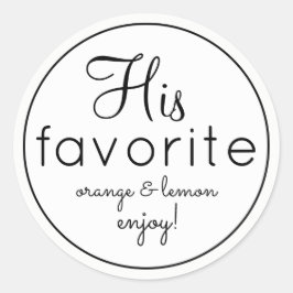 Adesivo Redondo Ele e seus viciados favoritos favoritos de casamen