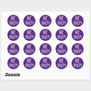 Adesivo Redondo ELE/ELES Contém o Conjunto de Handlettering Roxo