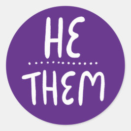 Adesivo Redondo ELE/ELES Contém o Conjunto de Manual Roxo de