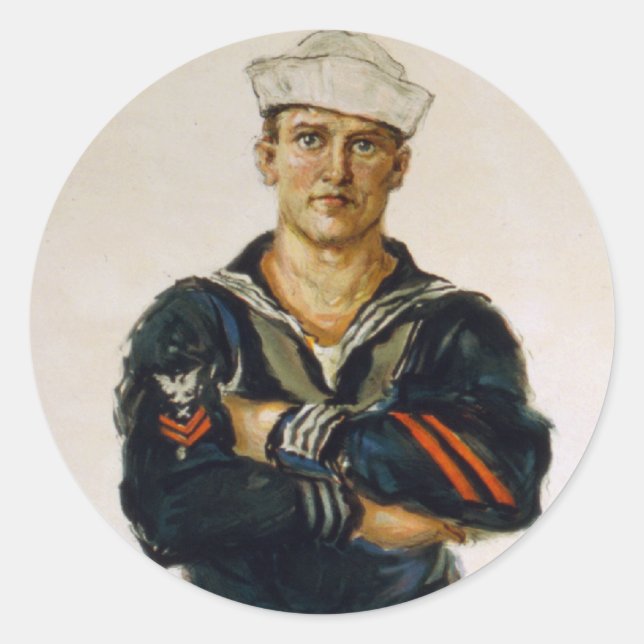 Adesivo Redondo Ele está mantendo o mundo seguro para a democracia (Frente)