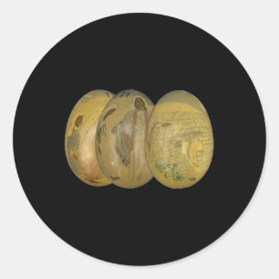 Adesivo Redondo Ele Está Risado Ovos De Páscoa Jesus Coelho Cristo