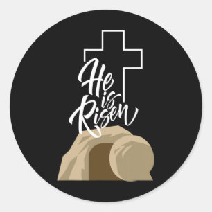 Adesivo Redondo Ele Está Riscado 3 Dias Jesus Felz pascoa Cristo C