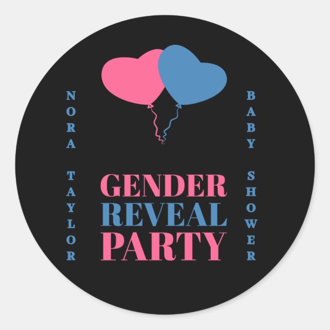 Adesivo Redondo "Ele ou ela? O Que Será O Bebê?" (Frente)