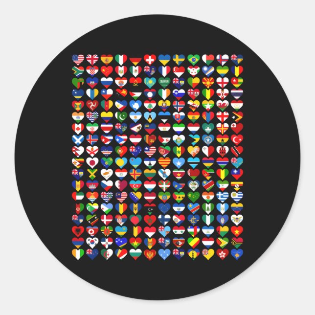 Adesivo Redondo Ele Passa Pavilhas Dos Países Da Unidade Mundial (Frente)