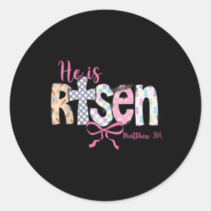 Adesivo Redondo Ele Ressuscitou Jesus Cristão Feliz Páscoa Ressusc