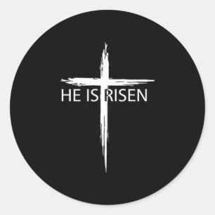 Adesivo Redondo Ele ressuscitou pocket christian páscoa jesus reli