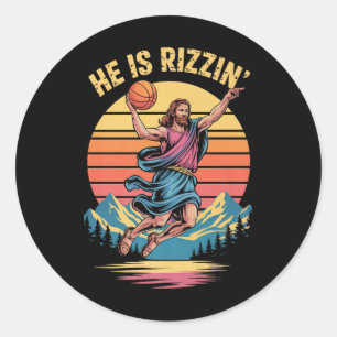 Adesivo Redondo Ele Ressuscitou Rizzin Páscoa Fé Cristã Jesus Ba