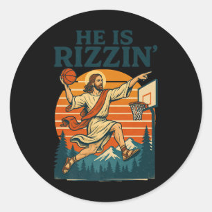 Adesivo Redondo Ele Ressuscitou Rizzin Páscoa Fé Cristã Jesus Ba