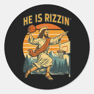 Adesivo Redondo Ele Ressuscitou Rizzin Páscoa Fé Cristã Jesus Ba