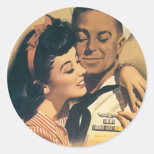 Adesivo Redondo "Ele Se Voluntariou Para O Serviço Submarino" (Frente)