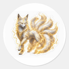 Adesivo Redondo Electric Fox Sticker