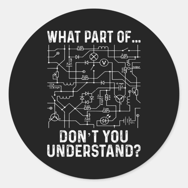 Adesivo Redondo Electrical Engineering Electrical Engineer Men  (Frente)