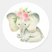 Elefante Bonita Menina com Flores