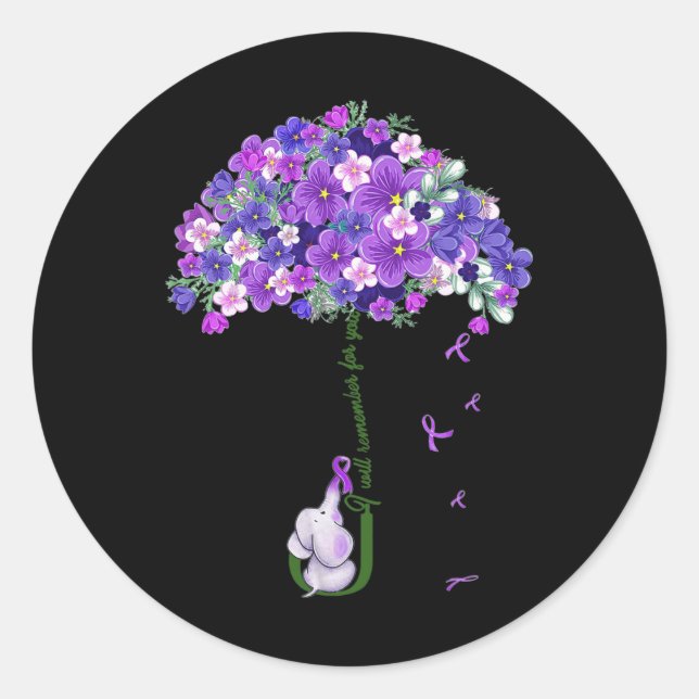 Adesivo Redondo Elefante Bonito Que Lembrarei Por Você (Frente)