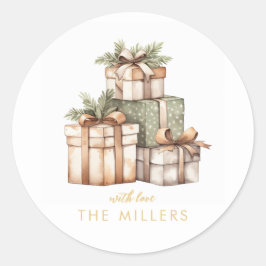 Adesivo Redondo Elefante Branco do Exchange de Presente de Natal