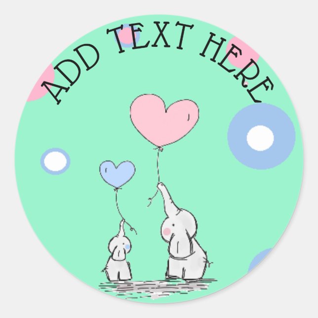 Adesivo Redondo Elefante - Chás de fraldas (Frente)