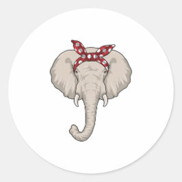 Adesivo Redondo Elefante com Bandana