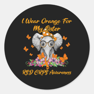 Adesivo Redondo Elefante Eu Visto Laranja Para Minha Irmã Rsd Crps