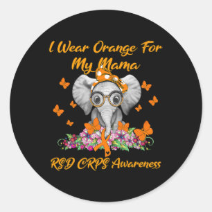 Adesivo Redondo Elefante, Eu Visto Laranja Para Minha Mãe Rsd Crps