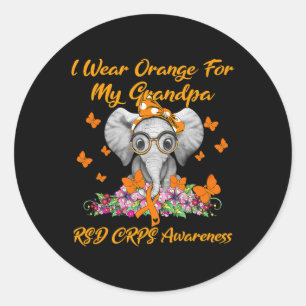 Adesivo Redondo Elefante Eu Visto Laranja Para O Meu Avô Rsd Crps