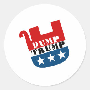 Adesivo Redondo Elefante Morto - Despeje Trump - Anti-Trump -