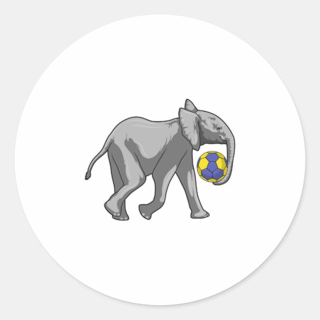 Adesivo Redondo Elefante no Esportes de Andebol (Frente)