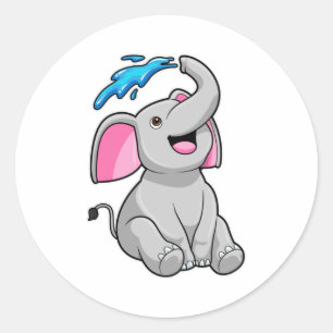 Adesivo Redondo Elefante no Splash com Água