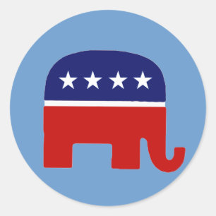 Adesivo Redondo Elefante republicano do elefante/GOP