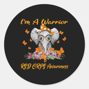 Adesivo Redondo Elefante, sou um guerreiro, Rsd Crps Consciência